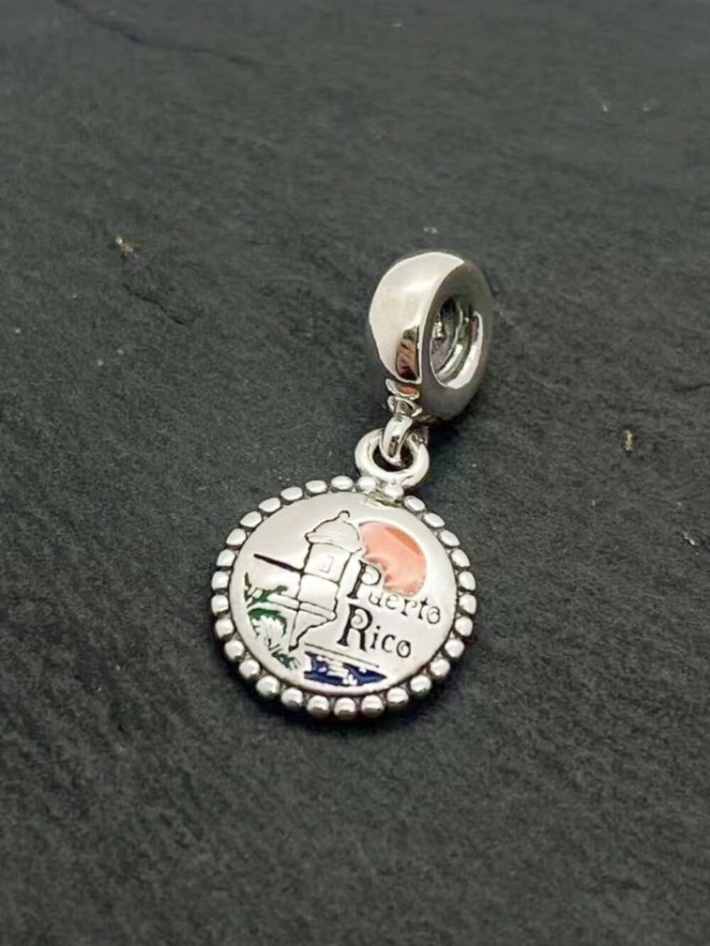 Pandora Puerto Rico Exclusive Charm Sterling Silver Dangle Charm Jewelry